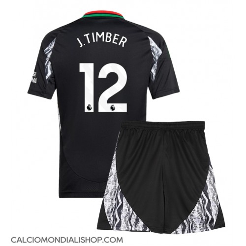 Maglie da calcio Arsenal Jurrien Timber #12 Seconda Maglia Bambino 2024-25 Manica Corta (+ Pantaloni corti)